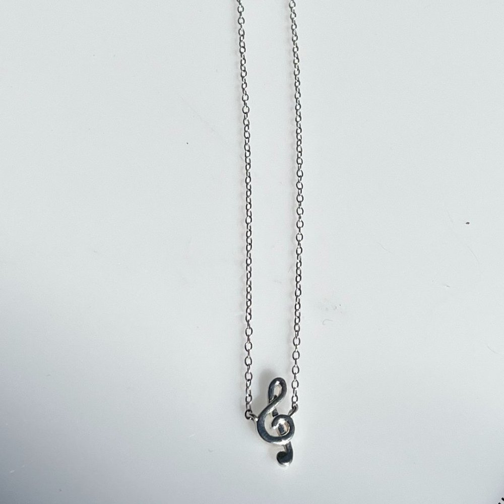 Sterling Silver Treble Clef Necklace
